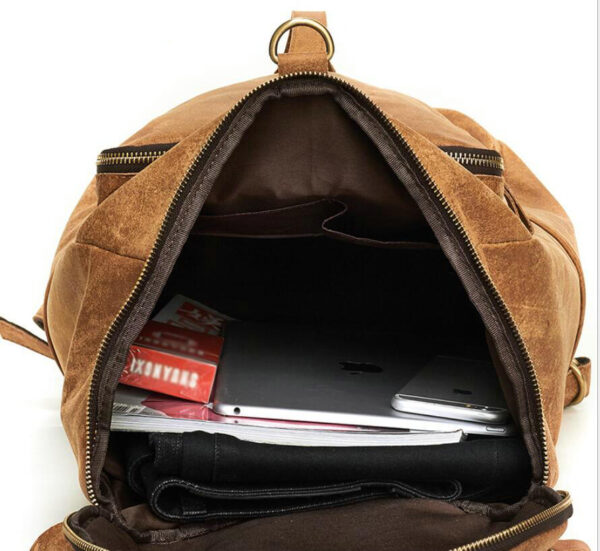 Vintage Waxed Canvas Backpack Women's Casual Rucksack Convertible Backpack - Bild 4