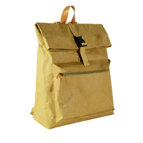 Women's Recycled Kraft Paper Travel Backpack Waterproof and Washable - Image 3