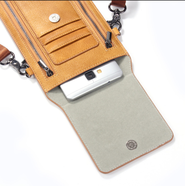 Roomy Small Cell Phone Wallet Shoulder Clutch Purse Leather Special Purpose Bag & Case - 画像 3