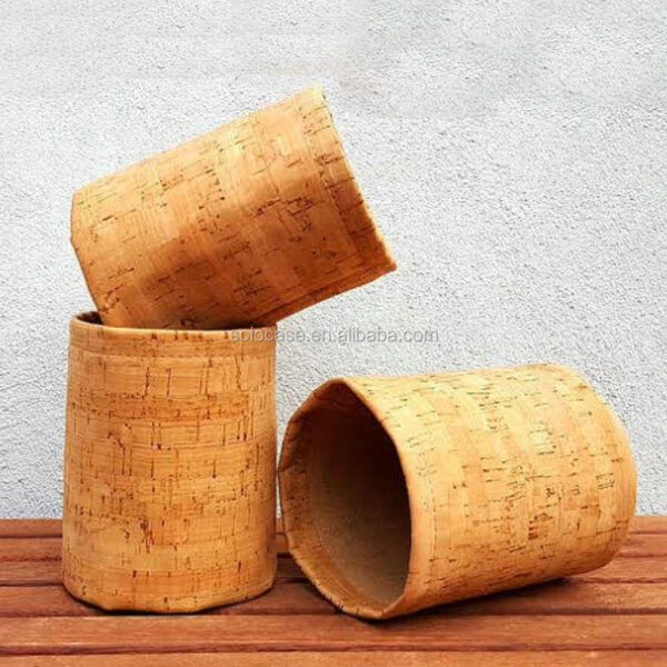 Rustic Style Planter Storage Organiser Basket Cork Leather Material Special Purpose Bags & Cases