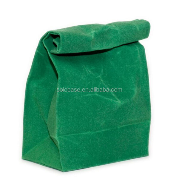 Emerald Green Water-Resistant Beeswax Lunch Tote Stylish Cooler Bag