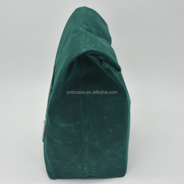 Emerald Green Water-Resistant Beeswax Lunch Tote Stylish Cooler Bag - Изображение 4