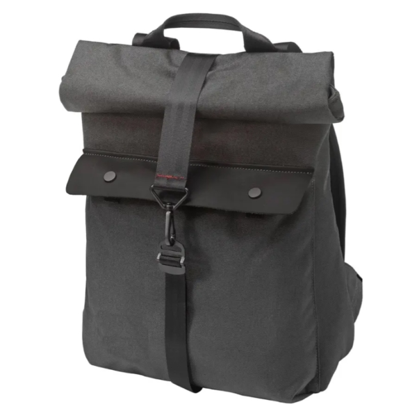 Casual Sports Backpack with Slim-Profiled Roll-Top Design Adjustable Hook-Strap Closure