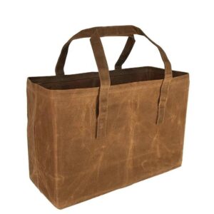 Caramel Brown Reusable Tote Bag for Women Women's Waxed Canvas Shopping Bag with Handles