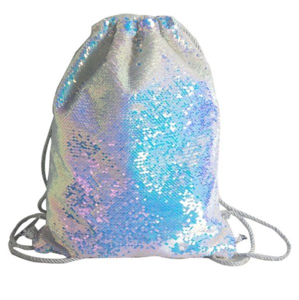 Kids Reversible Sequin Drawstring Backpack Fabric with Sequins on Both Sides