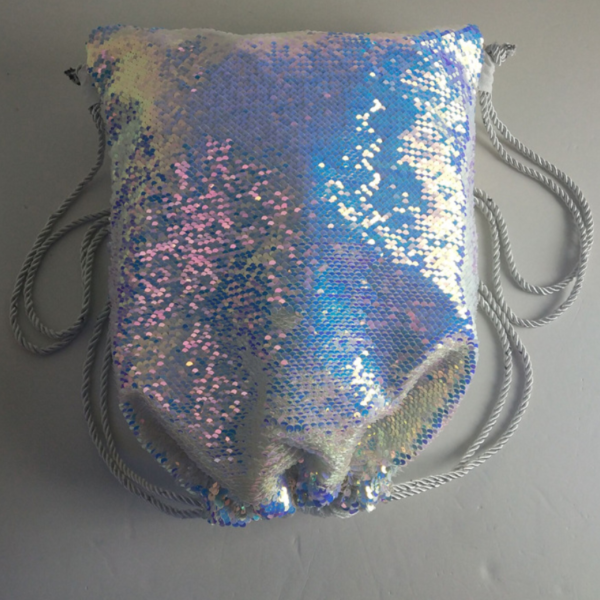 Kids Reversible Sequin Drawstring Backpack Fabric with Sequins on Both Sides - Bild 3