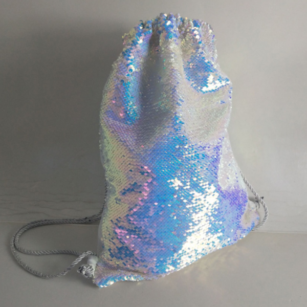 Kids Reversible Sequin Drawstring Backpack Fabric with Sequins on Both Sides - Bild 4