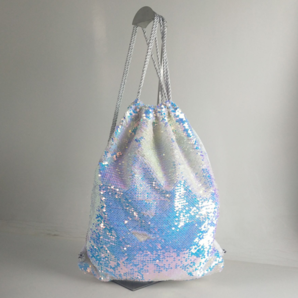Kids Reversible Sequin Drawstring Backpack Fabric with Sequins on Both Sides - Bild 5
