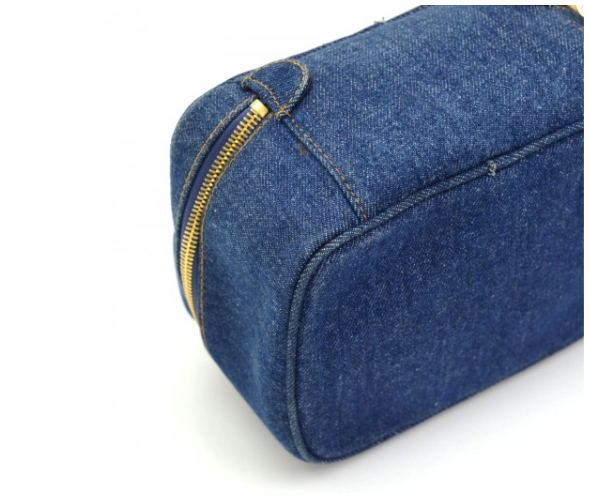 Blue Denim Train Case Cosmetology Carry Bag - Imagem 6