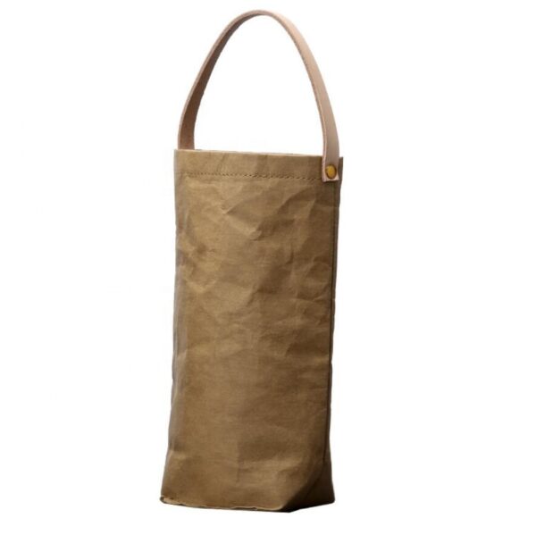 Washable Kraft Paper Wine Cooler Bag in Metallic Silver Tote Bag Style - Bild 4