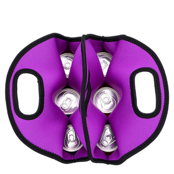 6 Pack Neoprene Beer Cooler Tote Bag for Transporting Cold Beverages - Image 2