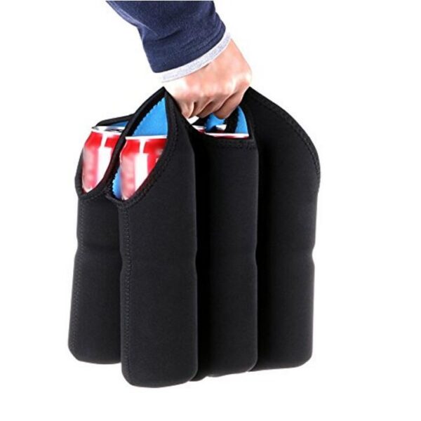 6 Pack Neoprene Beer Cooler Tote Bag for Transporting Cold Beverages - Image 4