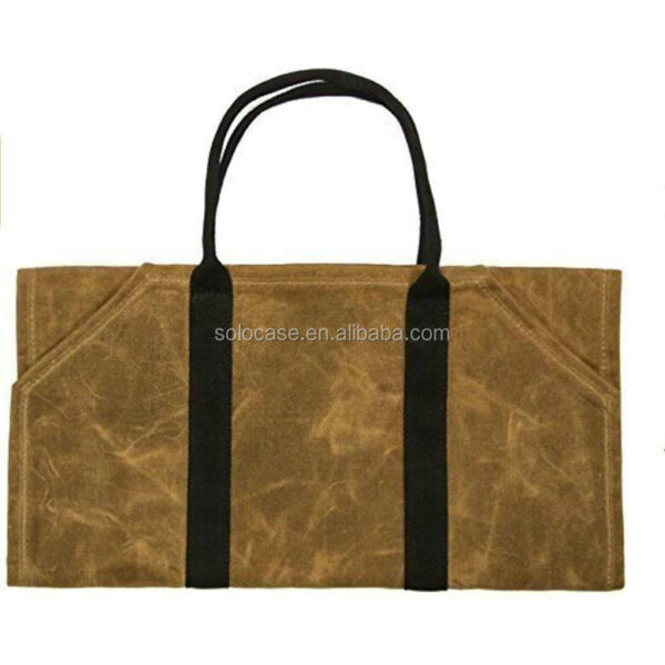 Waxed Canvas Log Carrier Firewood Tote Bag Water Resistant Special Purpose Case - Bild 3