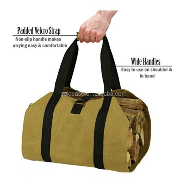 Waxed Canvas Log Carrier Firewood Tote Bag Water Resistant Special Purpose Case - Bild 4