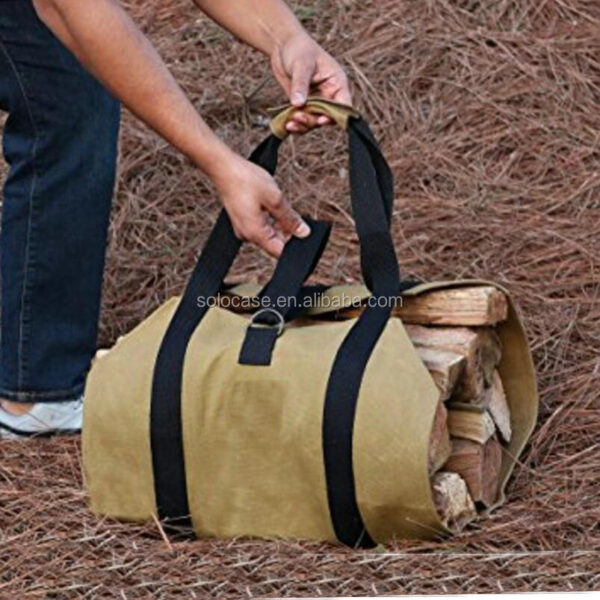 Waxed Canvas Log Carrier Firewood Tote Bag Water Resistant Special Purpose Case - Bild 5