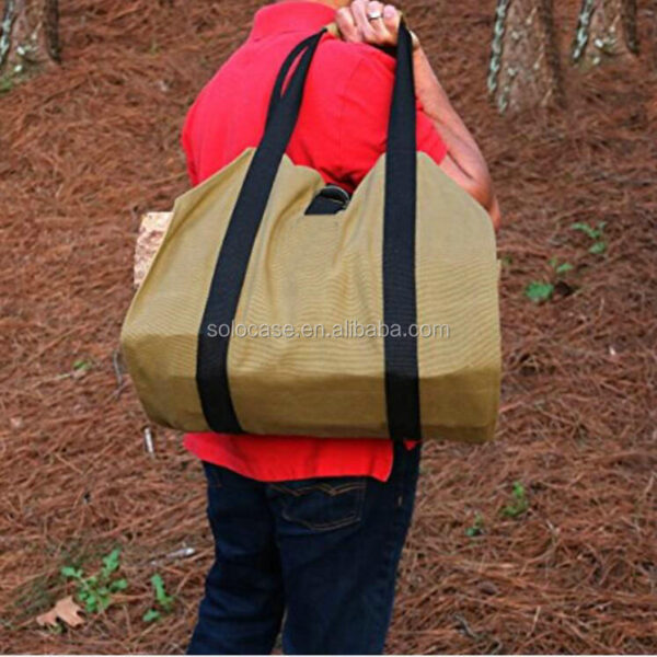 Waxed Canvas Log Carrier Firewood Tote Bag Water Resistant Special Purpose Case - Bild 6
