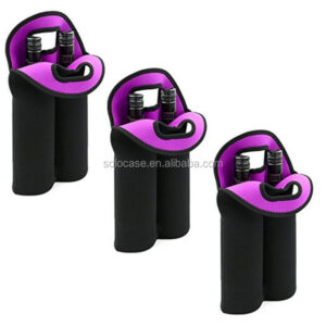 Two Bottle Water and Beer Insulated Neoprene Hand Cooler Bag for Picnics