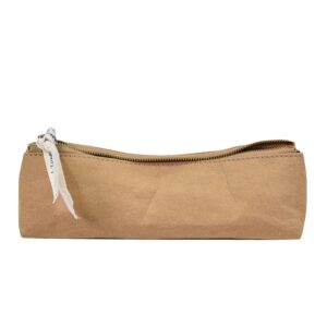 100% Natural Fiber Washable Kraft Paper Cosmetic Bags Slim Pencil Case-Special Purpose Eco-Friendly