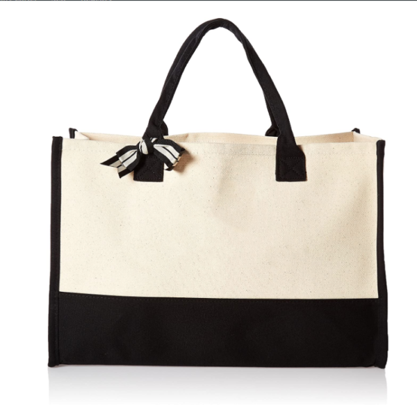 Large Personalized Initial Canvas Women's Tote Beach Bag Monogrammed Gift Tote Bag