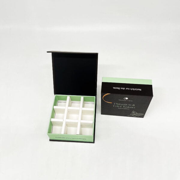 Empty Gold Foil Logo Magnetic Candy Chocolate Packaging Cardboard Custom Chocolate Packaging Box With Dividers