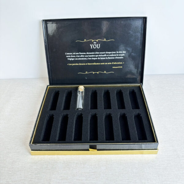 Custom Grace Rigid Magnetic Flip Green Cardboard Cosmetic Essential Oil Bottle Gift Boxes Packaging Box - Image 5