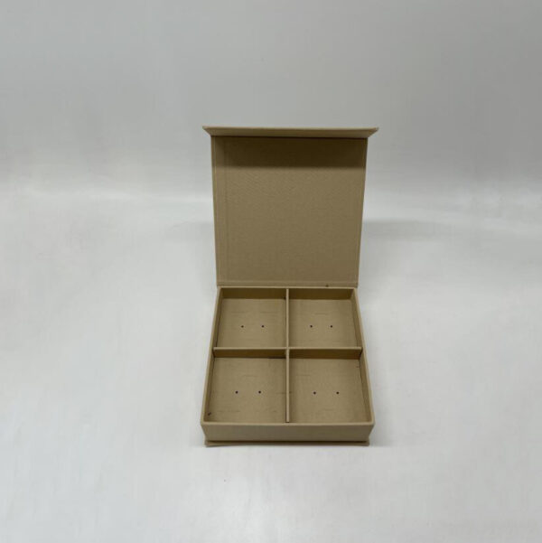 Custom Luxury Linen Magnetic Gift Packaging Paper Box Magnet Flip Top Necklace Box - 画像 4
