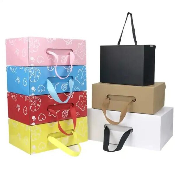 Luxury Wedding Decoration Flower Packaging Paper Box Portable Flower Basket Gifts Folding Paper Box