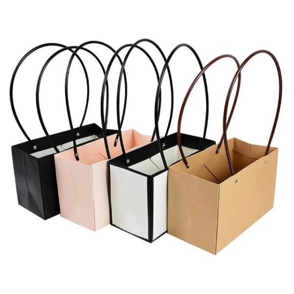 Luxury Wedding Decoration Flower Packaging Paper Box Portable Flower Basket Gifts Folding Paper Box - 画像 3