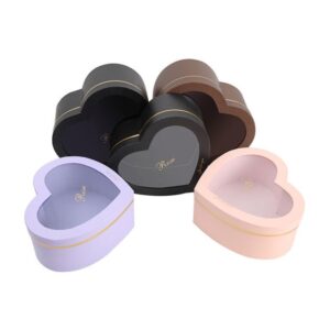 wholesale custom Luxury heart chocolate eyelash jewelry ring packaging box with lid pink heart shaped gift box