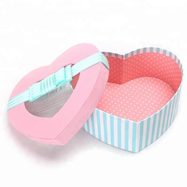 wholesale custom Luxury heart chocolate eyelash jewelry ring packaging box with lid pink heart shaped gift box - 画像 2