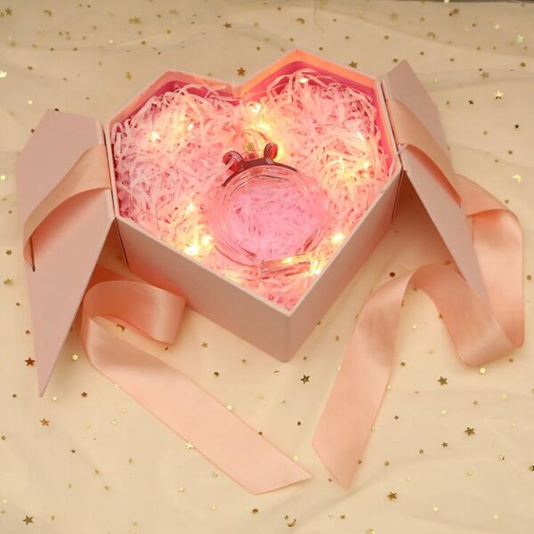 wholesale custom Luxury heart chocolate eyelash jewelry ring packaging box with lid pink heart shaped gift box - 画像 5