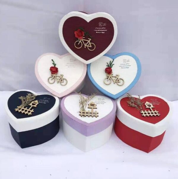 wholesale custom Luxury heart chocolate eyelash jewelry ring packaging box with lid pink heart shaped gift box - 画像 6
