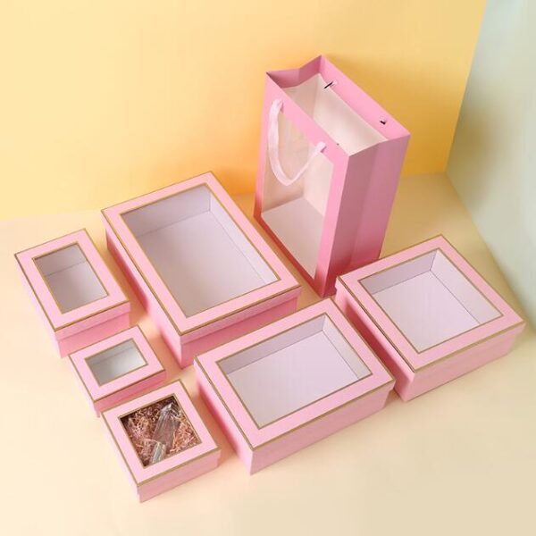 Custom Cardboard Jewelry Paper Box Jewellery Necklace Ring Gift Box Packaging with Clear Window - 画像 6