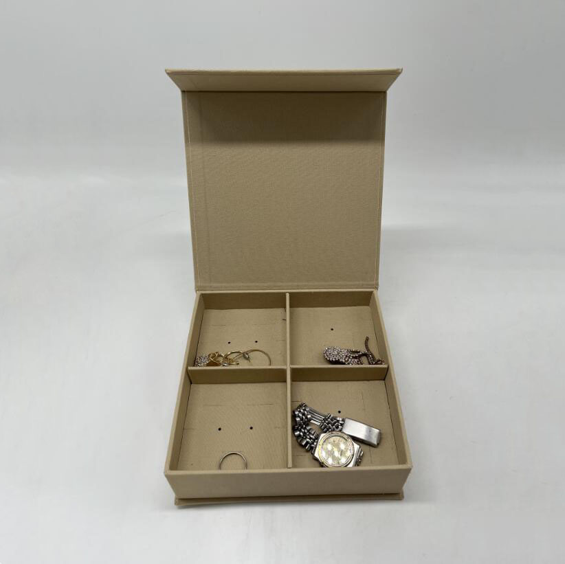 Custom Paper Textured Linen Jewelry Gift Box Fashionable Gift box with logo printing