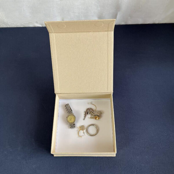 Custom Paper Textured Linen Jewelry Gift Box Fashionable Gift box with logo printing - Image 4