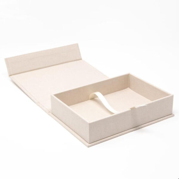 Custom Paper Textured Linen Jewelry Gift Box Fashionable Gift box with logo printing - Image 6