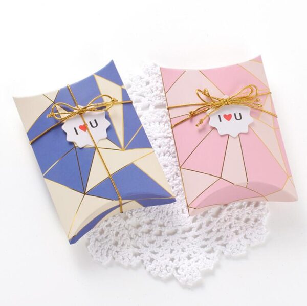 Luxury Custom Size Eco Friendly Recycled Beautiful Large Paper Pillow Gift Packaging Boxes with Ribbon Handle - Image 4