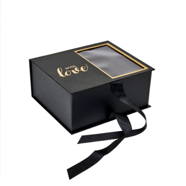 Custom Printed Clear Window Lid Cardboard Pastry Dates Chocolate Gift Packaging Paper Box