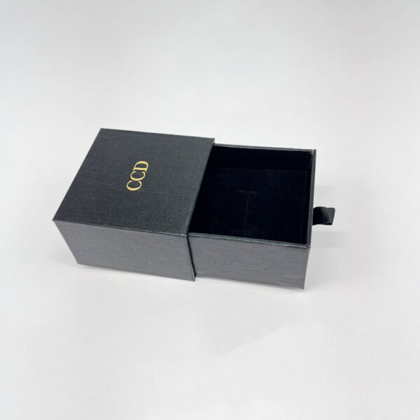 Custom Gold Foil Logo Gift Flip Packaging Box Sliding Jewelry Gift Box with Pouch - 画像 5