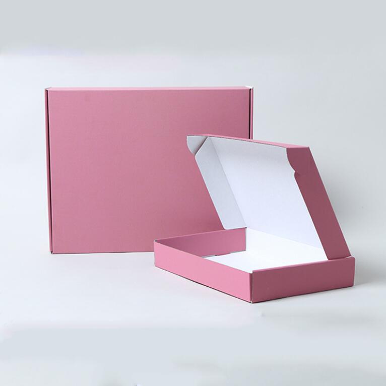 Custom Logo Small White Black Pink Kraft Corrugated Cardboard Gift Package Jewelry Packaging Paper Shipping Box