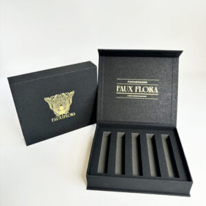 Custom Luxury Exquisite  Linen Cosmetic Essential Oil Bottle Fragrance Paper Packaging Gift Box