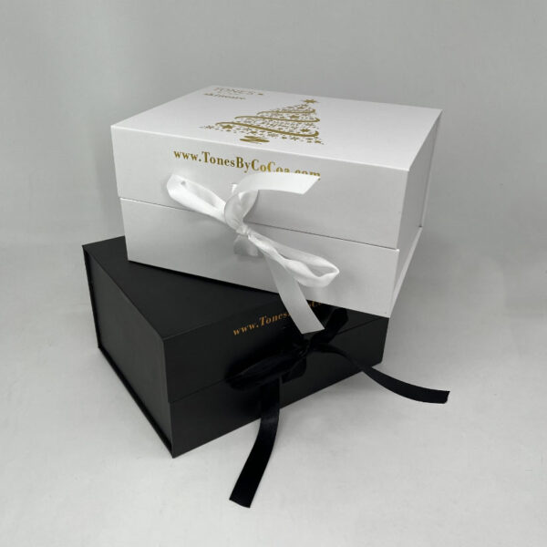 Luxury  Glitter Paper Large Black Flip Open Foldable Wig Gift Box Hair Extension Packaging Box With Ribbon Closure