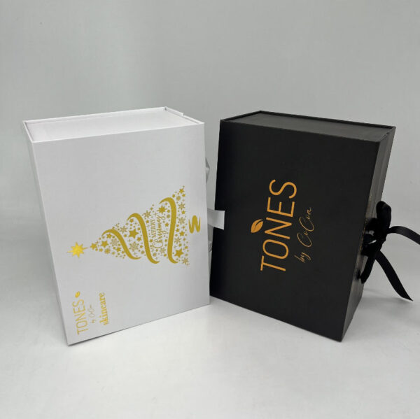 Luxury  Glitter Paper Large Black Flip Open Foldable Wig Gift Box Hair Extension Packaging Box With Ribbon Closure - 画像 5
