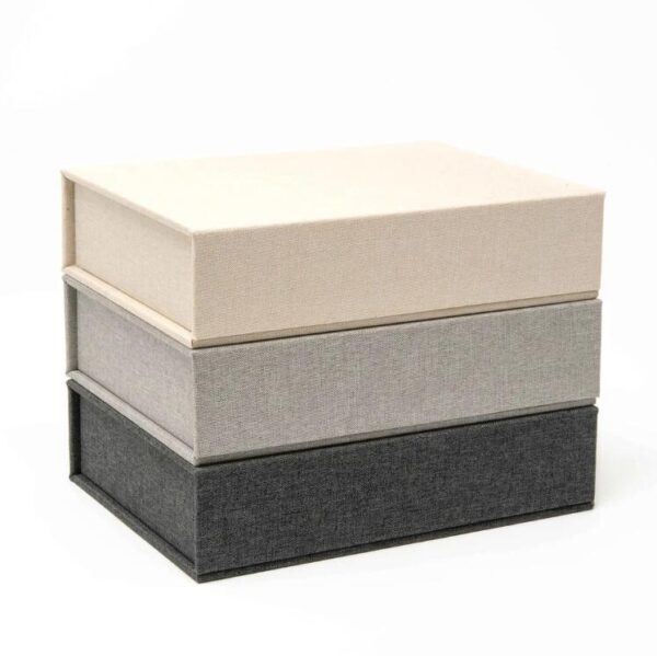 Luxury Custom Photo Gift Packaging Wedding Box Photography Cream Magnetic Gift Linen Box - Bild 4