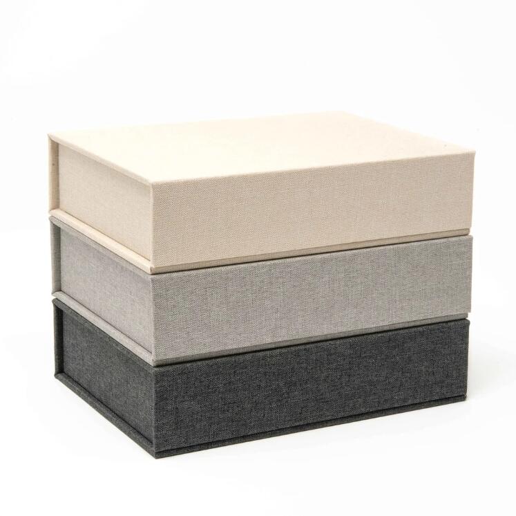 Custom Natural Linen Bracelet Rings Necklace Jewelry Storage Box - Imagen 3