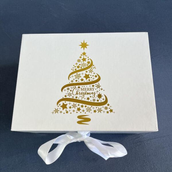 Custom Exquisite Printing Logo Paper White Folding Clothing Closure Ribbon Bow Magnetic Packaging Gift Box - 画像 3