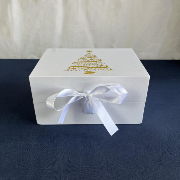 Custom Exquisite Printing Logo Paper White Folding Clothing Closure Ribbon Bow Magnetic Packaging Gift Box - 画像 4