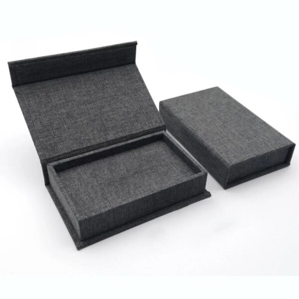 Custom Linen Magnetic Box Packaging Paper Package Gift Magnetic Jewelry Bracelet Earrings Box - Imagem 2
