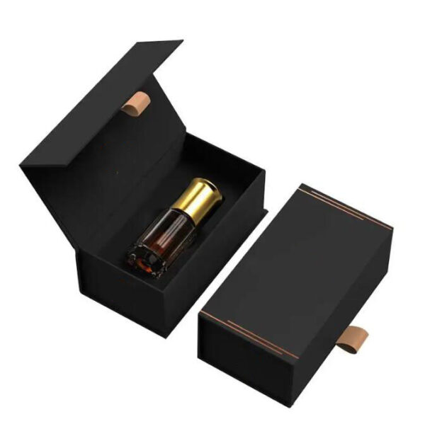 Custom  Luxury Black 30ML 50ML  Drawer Magnetic Bottle Cosmetic Paper Gift Packaging Perfume Boxes - 画像 2
