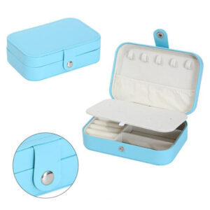 Travel Jewelry Box PU Leather Organizer Double Layer Velvet Gift Packing Portable Mini Storage Necklace Jewelry Boxes